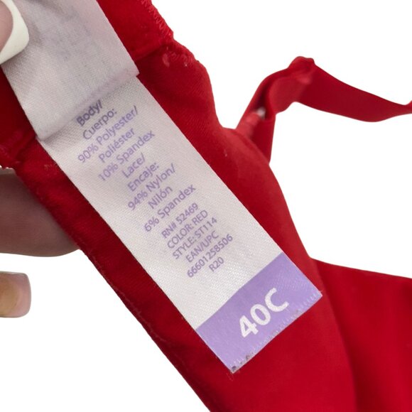 Secret Treasures Women Red Push-Up Underwire Bra Size 40C - Picture 5 of 11